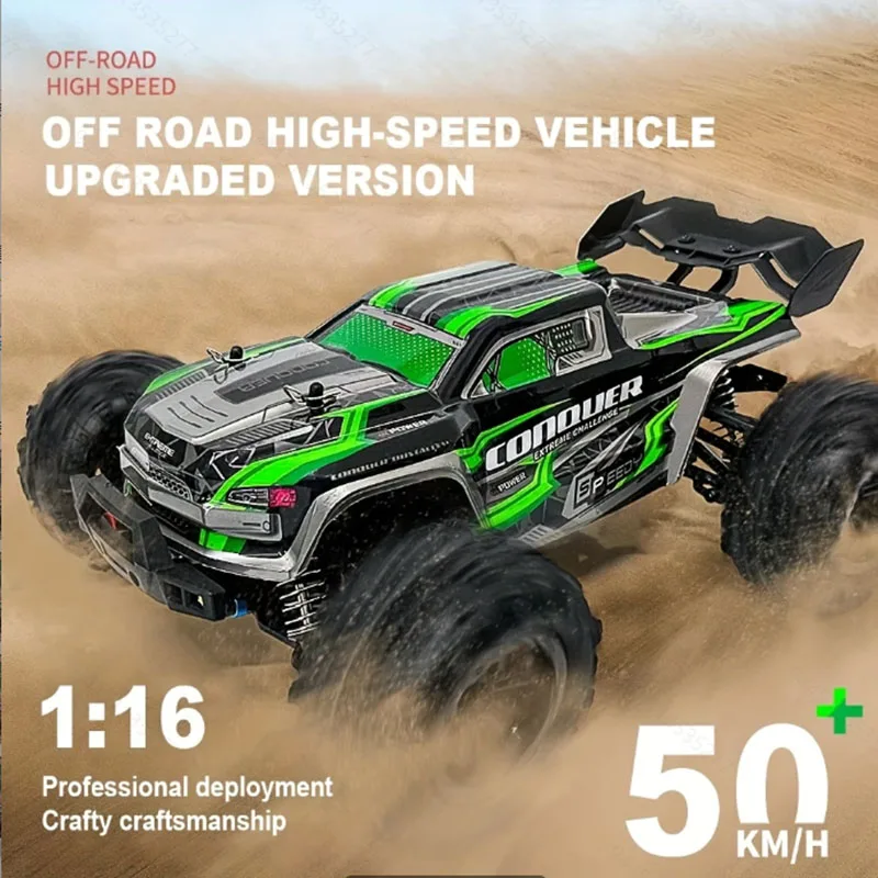 1:16 4WD RC Car (50km/h): LED Lights, Off-road High-Speed Drift