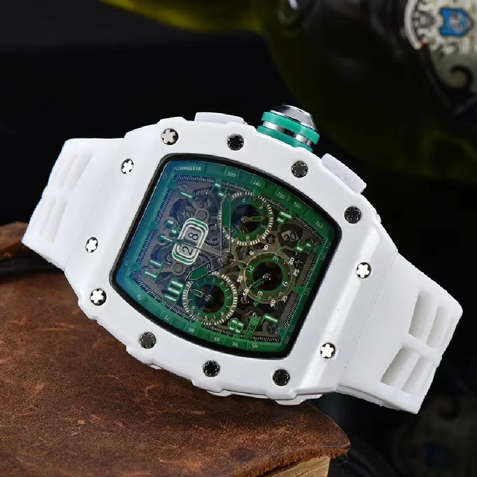 

News Cool Automatic Date Watch Limited Edition Men's Watch Top Brand Luxury Full-featured Quartz Watch Silicone Strap