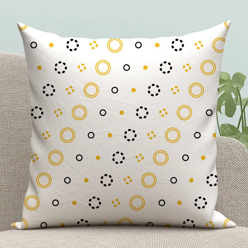

Abstract Geometric Pillowcase Circles Square Soft Pillow Covers Decorative Bed Sofa Pillows Case for Bedroom Luxury Designer