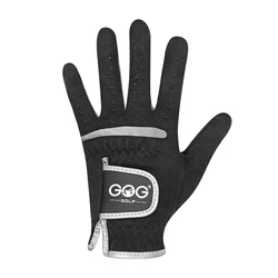 Men's Breathable Microfiber Golf Glove - Black by GOG - Size 27 - XXL (Wear on Left Hand)