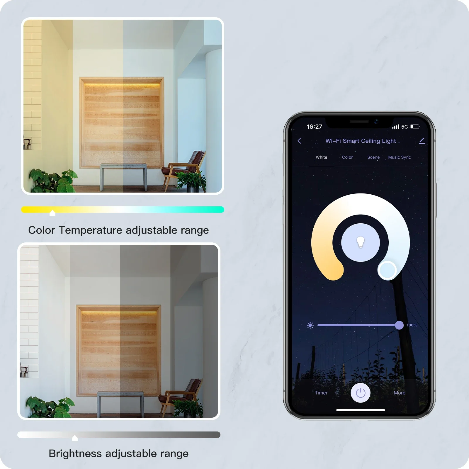 MOES WIFI Ceiling Light Smart LED Lamp RGB Dimmable luminaire ultrathin Energy-saving TUYA APP Remote Control Voice Google Alexa smart switch,smart light switch,smart led lamp