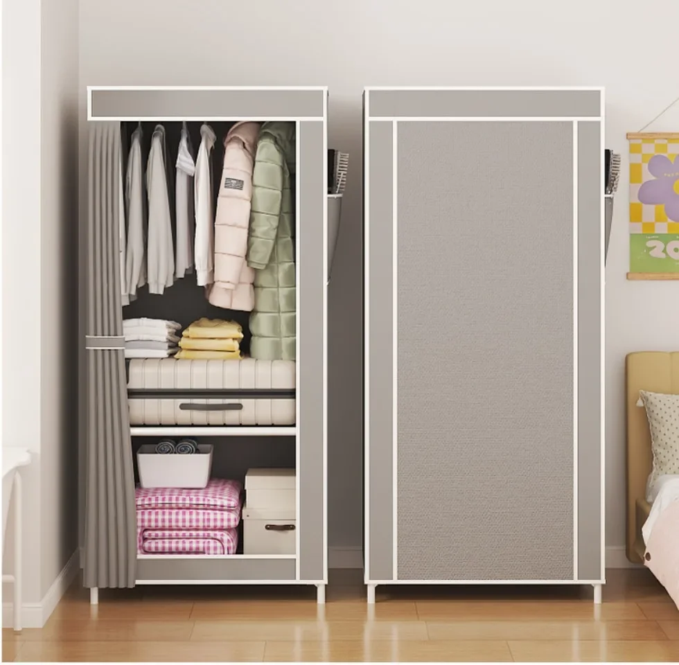 Description Picture 5 of itemDIY Non-woven Folding Portable Storage Furniture Wardrobe Cupboard Simple and Modern Storage Cabinet Bedroom Furniture Wardrobe