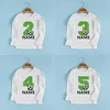 Football Number Birthday Kids T shirt 1 2 3 4 5 6 7 8 9 Years Customize Name Soccer Boys T-shirts Baby Girls Long Sleeve Clothes 1
