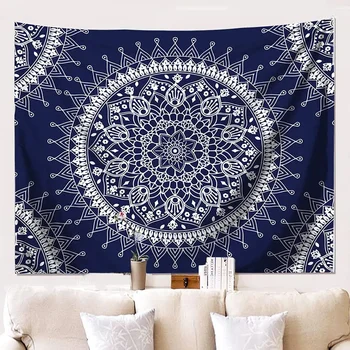 Boho Mandala Tapestry Aesthetic Wall Hanging Psychedelic Hippie Tapestries Vintage Art Home Decor for Bedroom Living Room Dorm