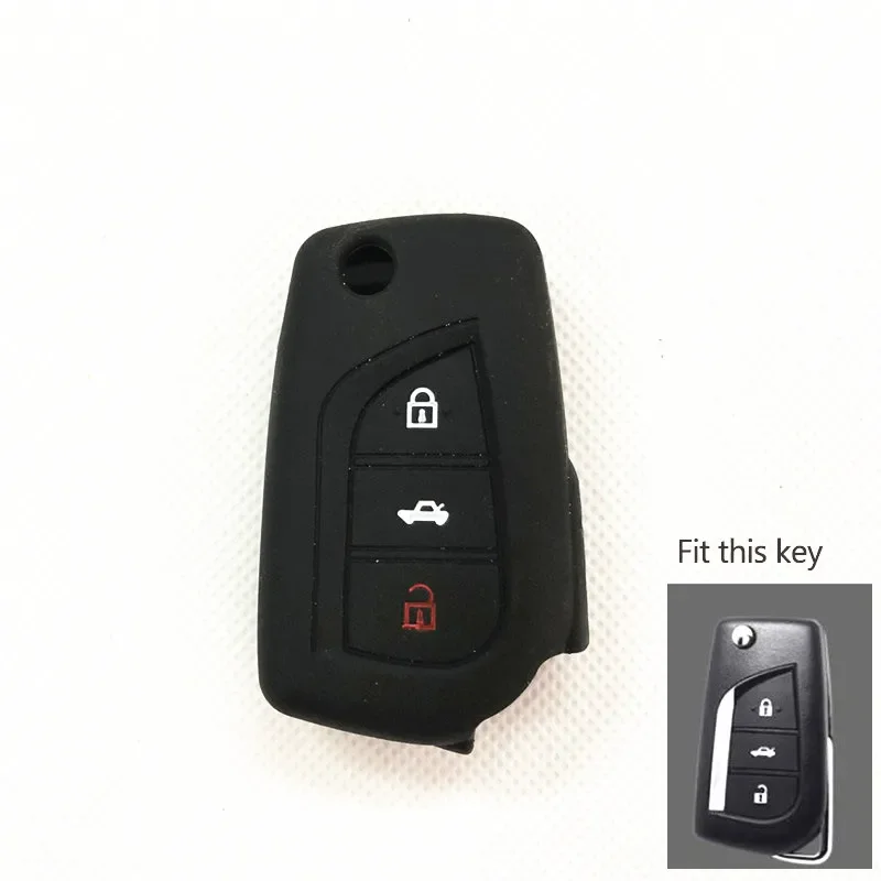 Silicone Key Case For Toyota Camry CHR Corolla RAV4 Avalon Land Cruiser Prado Prius Remote Fob Cover 2 3 4 Button key case cover,key case,remote control case cover