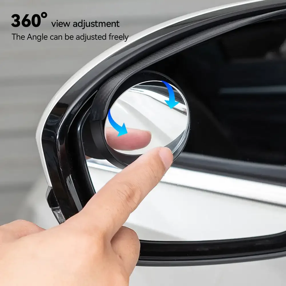 Car Rearview Mirror Visor 2Pcs Universal Rain Eyebrow Blind Spot Mirror 360 Degrees