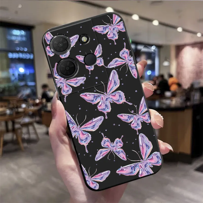 Cute Cartoon Butterfly Flower Pattern TPU Soft Silicone Phone Case