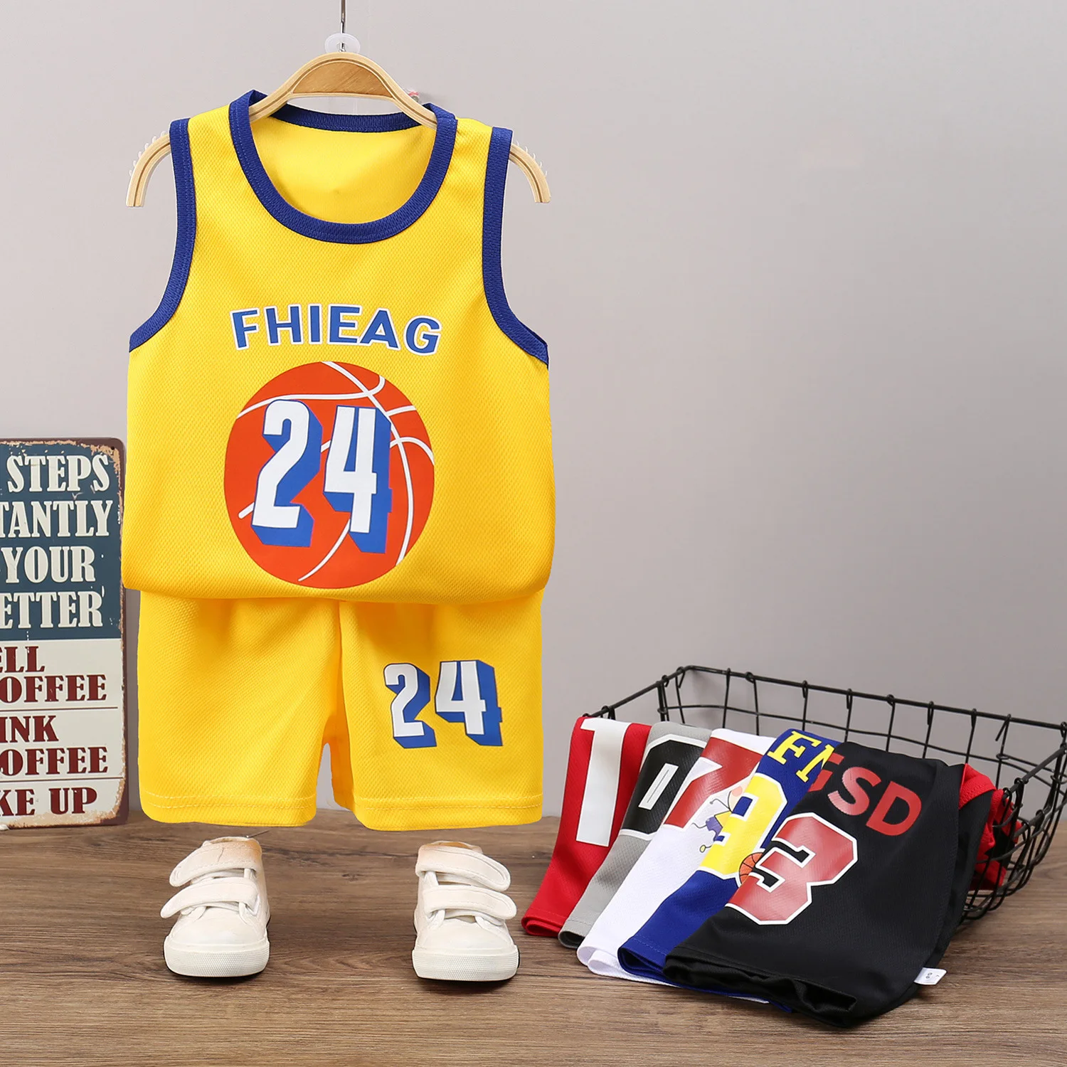 Children's Ball Suit Suit Summer Sports Boys Middle And Large Children Vest Shorts Ball Clothes Baby Quick Dry Children's Clothi