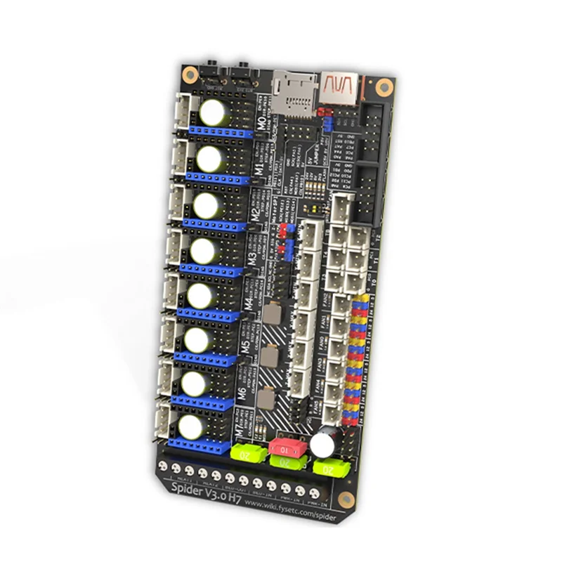 A96K-Spider V3.0 H7 32 Bit Motherboard Drive 24V/48V Optional Power Supply Board 8 Axis TMC5160T TMC2209 Drive For Voron
