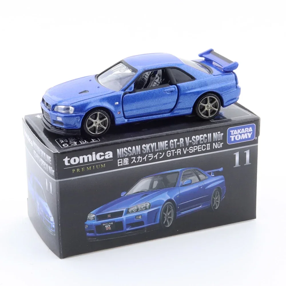 Takara Tomy Tomica 프리미엄 11 닛산 스카이라인 GT-R V-SPECII Nur 1:62 금속 합금 다이캐스트 자동차 모델, 소년 장난감 선물 크리스마스 