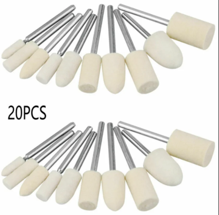 NEW 20pcs Wool Felt Polishing Buffing Wheel Grinding Polishing Pad Fit For Dremel Rotary Tool