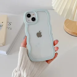 Candy Wavy Lines Shockproof Transparent Bumper Case for 13 Pro Max (GRAY)