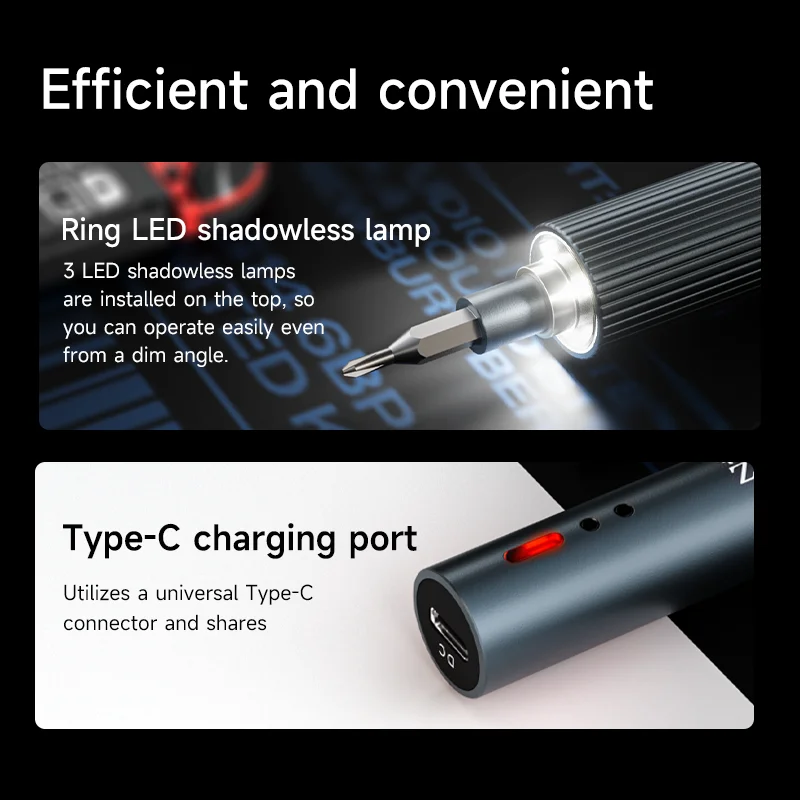 

XZZ ES24 Dual Torque Adjustable Electric Screwdriver With 24Pcs Bits Portable Repair Kit USB Cordless Professional Home Tools