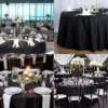 10 Pack Black Round Tablecloths, 120 Inch Stain Resistant and Wrinkle Round Table Clothes, Washable Polyester Table Clothes 6