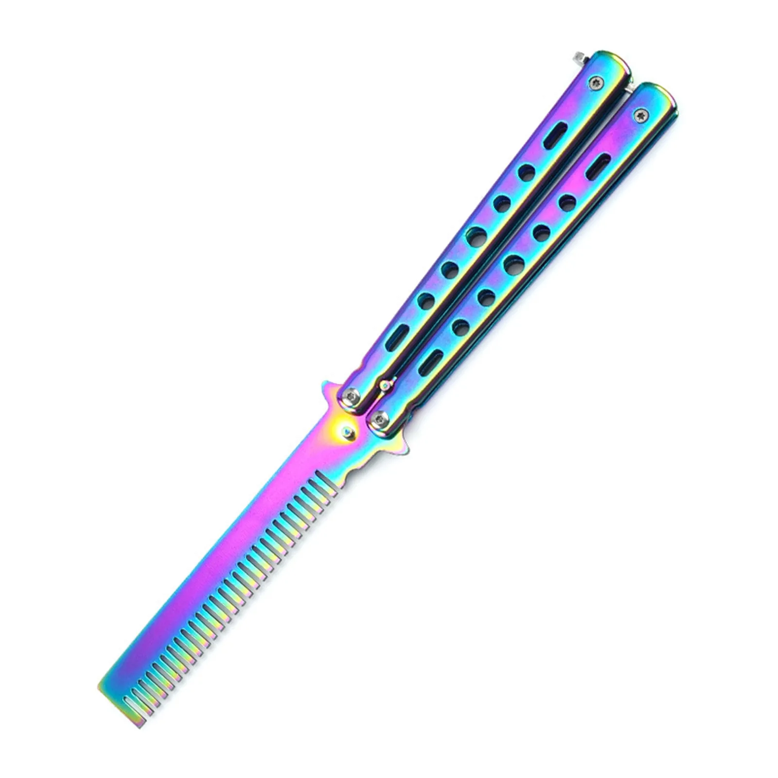 Butterfly Combs Stainless Steel Folding Training Practice Combs Hair Styling Tools For Sport Outdoor Use