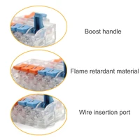 10/50 PCS Mini Fast ตัวเชื่อมต่อสายไฟ Universal Compact Lever Crimp Splitter ตัวนําไฟฟ้า Push-in Home Terminal Block 3
