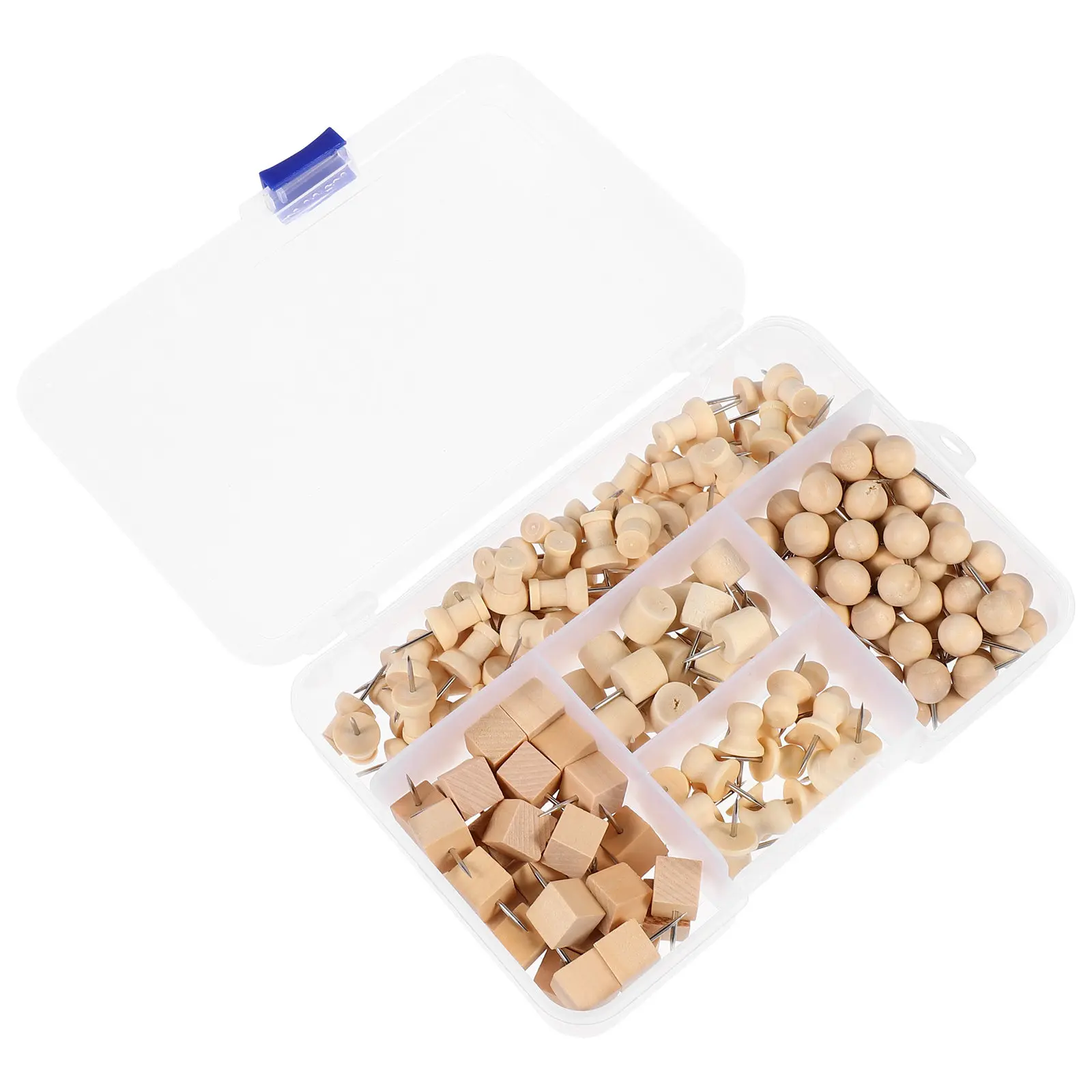 1 상자 나무 푸시핀, 창의적인 사무용 압정, 게시판용 코르크 스트립, 지도 마커, 사진 디스플레이, 공예 장