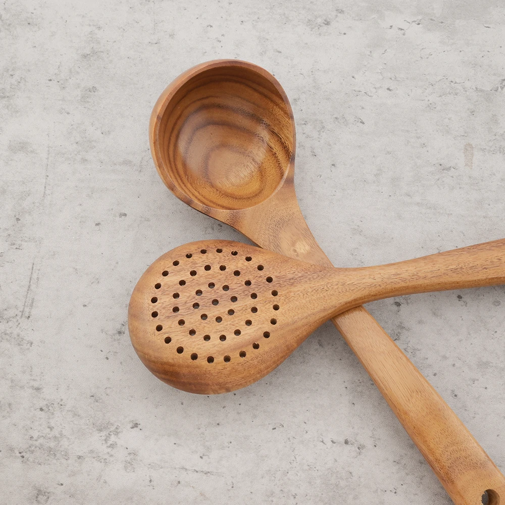 Wooden Ladle with Long Handle Nonstick Utensil Cookware / Wooden Ladle  Spatula / Wooden Utensils - M&M