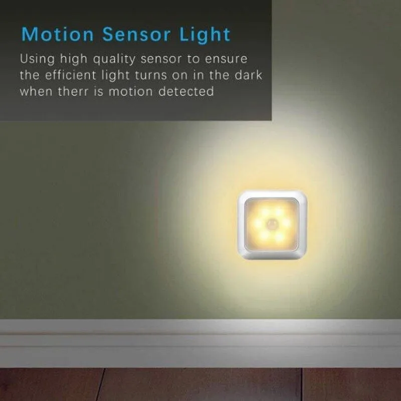 LED Night Light Smart Motion Sensor Night Light 3A Battery-powered Bedside Lamp Closet Bedroom Hallway Staircase Lighting