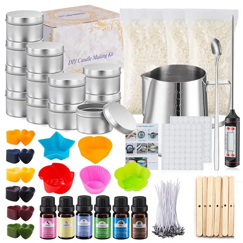 DIY Candle Kit Soy Bean Wax Candle Making Supplies Handmade Aromatherapy  Crafts Christmas Gifts Wicks Sticker