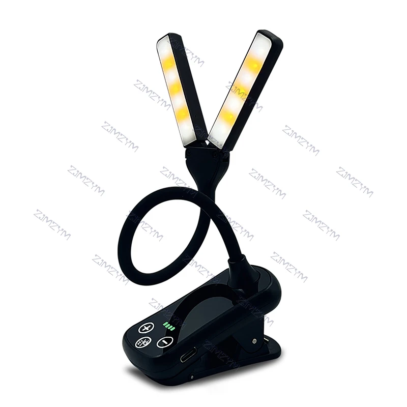 

14 LED Rechargeable Book Light for Reading in Bed, 3 Color Temperatures, 8 Levels Brightness, Flexible Clip On Book Light