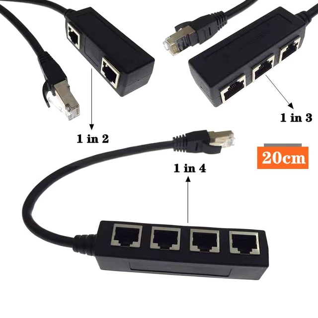 Male to 2 Female RJ45 Splitter Ethernet 2-in-1 Internet Adapter Cable  Separator - AliExpress