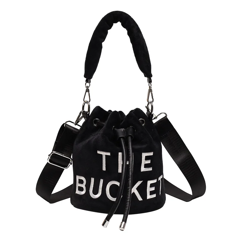 The Bucket Tote Bag for Women Shoulder Messenger Bag Female Designer Brand Cross Handbags High Quality Fluffy Bag Large capacity