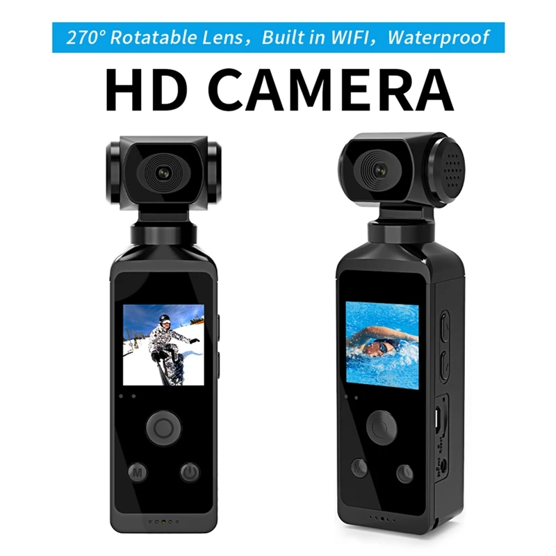

HD ЖК-экран 270 ° вращающаяся Wifi мини Спортивная камера с водонепроницаемой фотографией для путешествий-32G