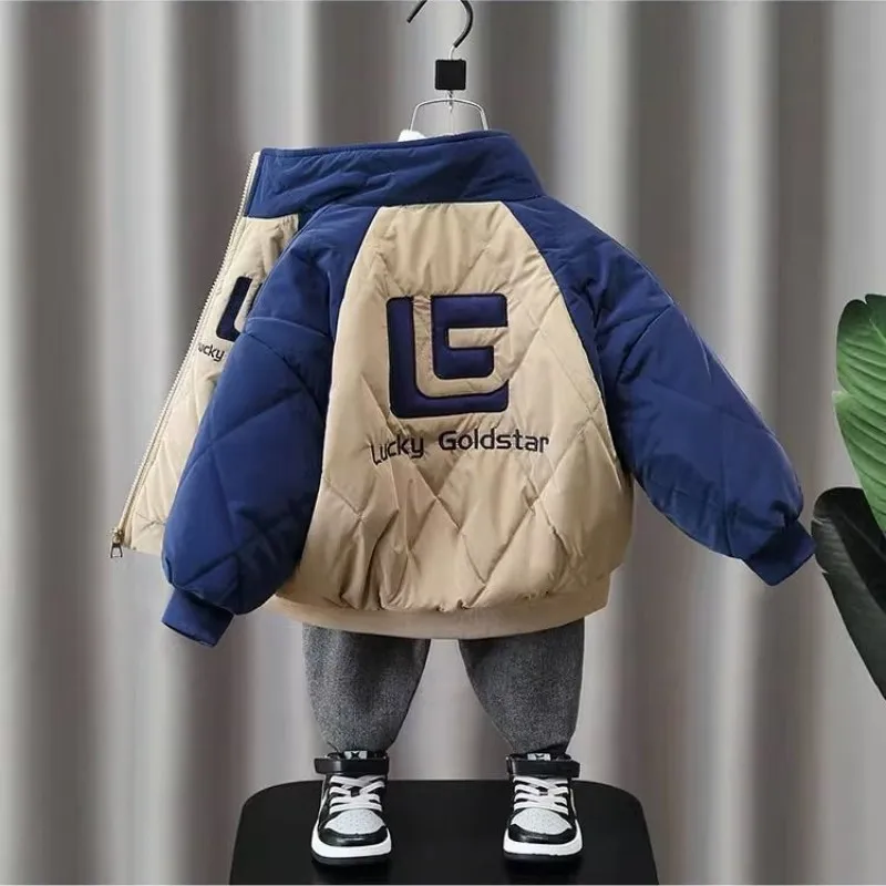 Winter Kids Plush Coat Children's Cotton Thicken Jacket Down Parkas For Girls Boys Cute Cartoon Baby Snow Wear