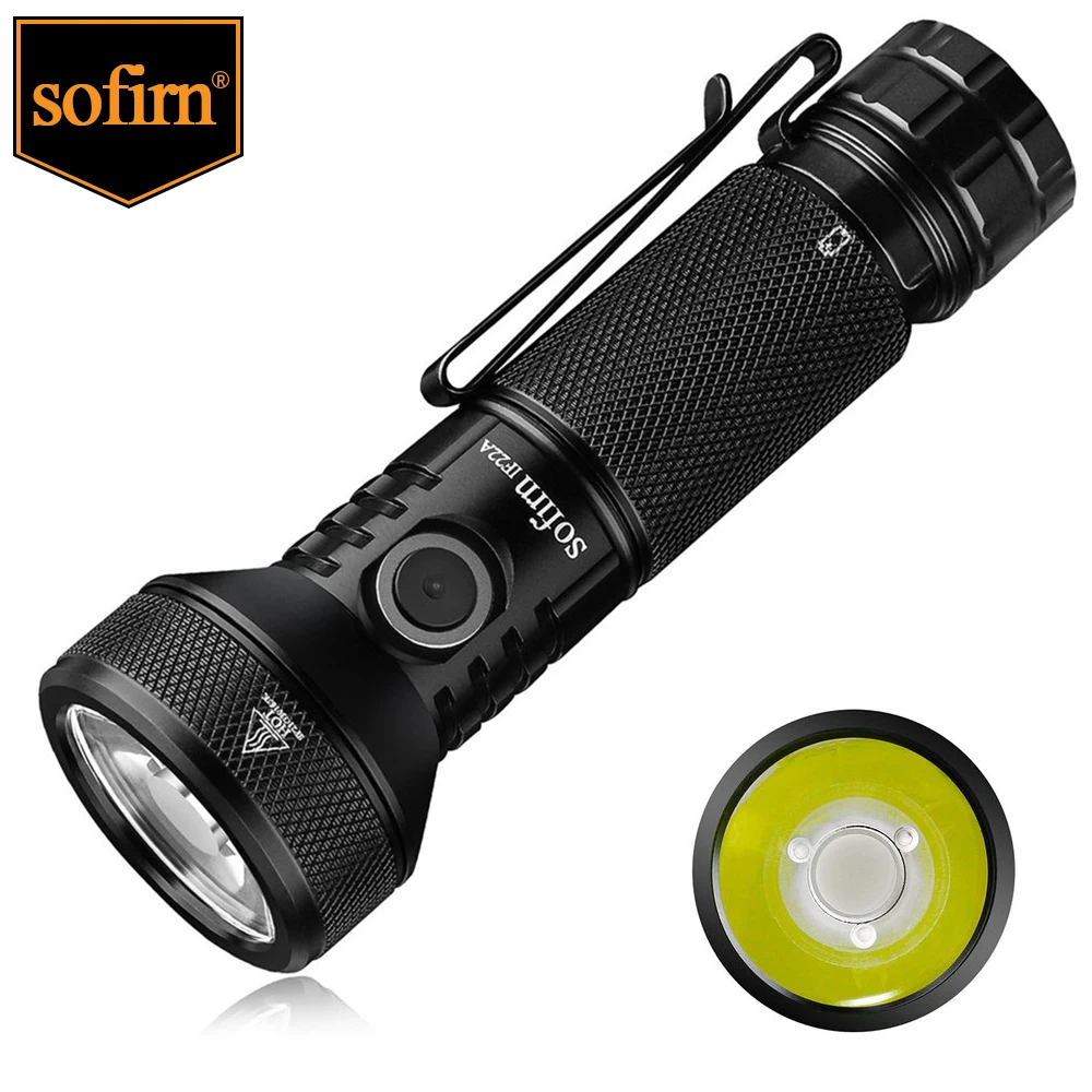 Sofirn IF22A 2100lm Flashlight 21700 Powerful Light SFT40 LED 680M Long Range USB C Rechargeable Charging  Throw Torch