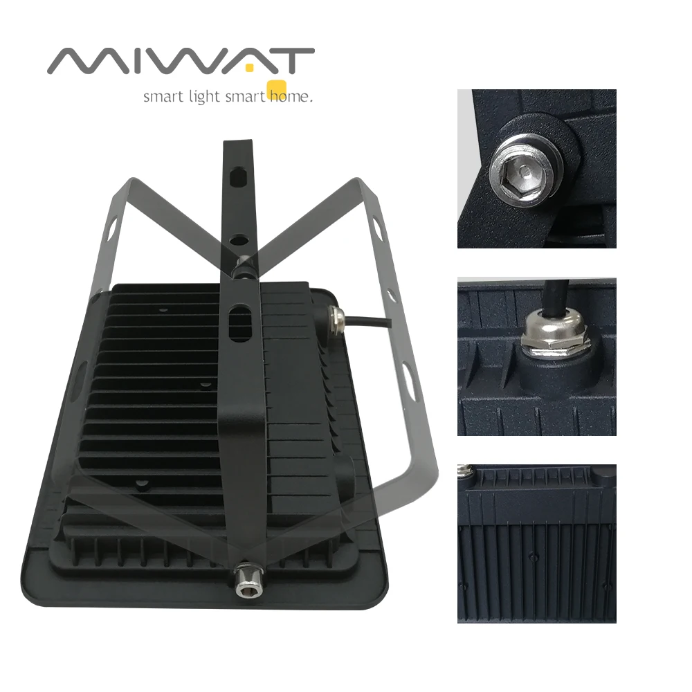 High-Powered LED Outdoor Waterproof Floodlight with White Reflector