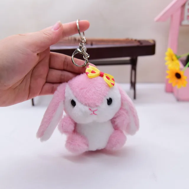 Fashion Cartoon Cartoon Rabbit Doll Beautiful Exquisite Pendant Keychain Soft Lifelike Decoration  Birthday Couple Gift