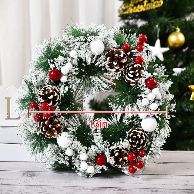 Guirxiété de fleurs de roue de roulette en bois, couronne de porte, cône  enrichi, extérieur, décoration d'intérieur, Noël - AliExpress