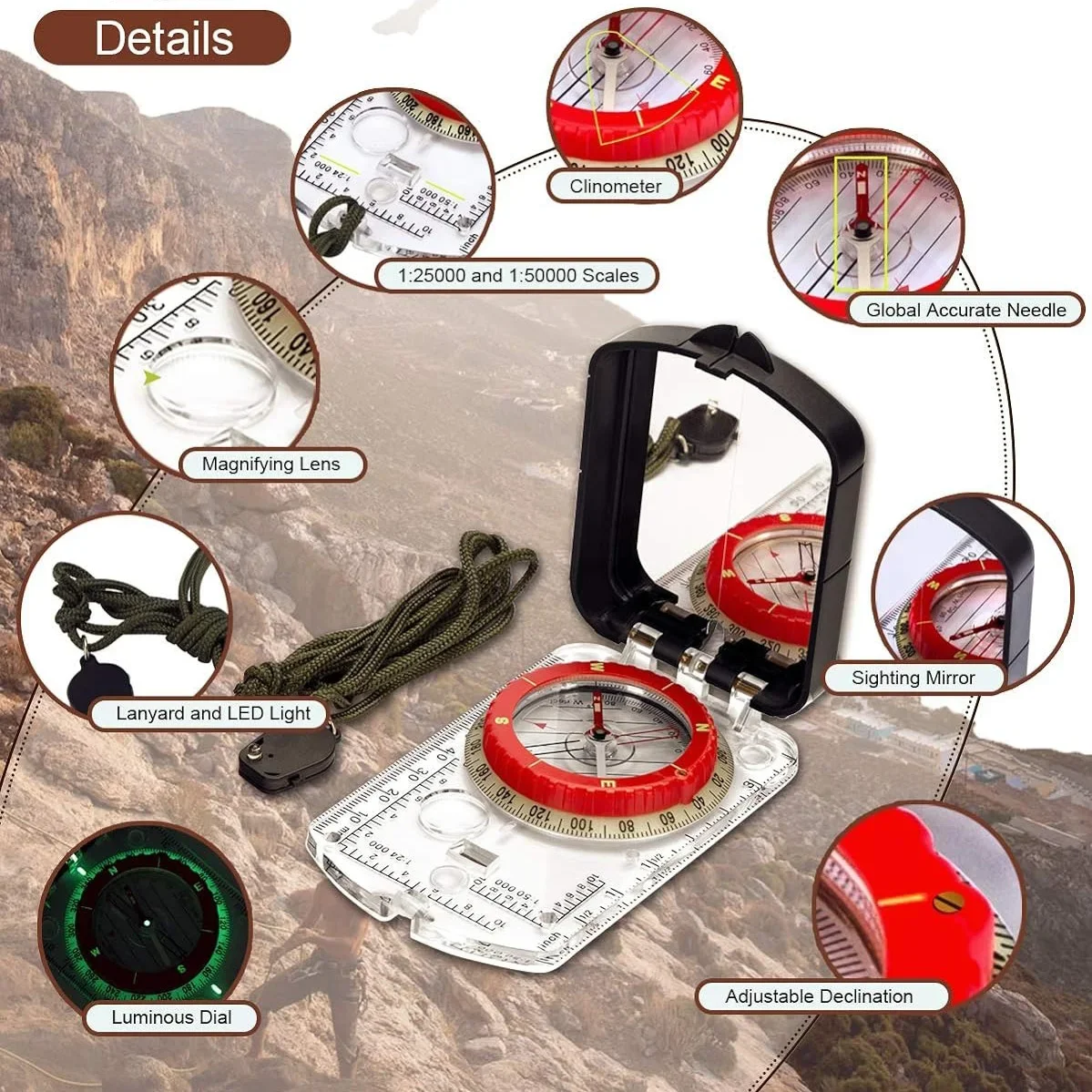  slider image of Survival Compass with Sighting