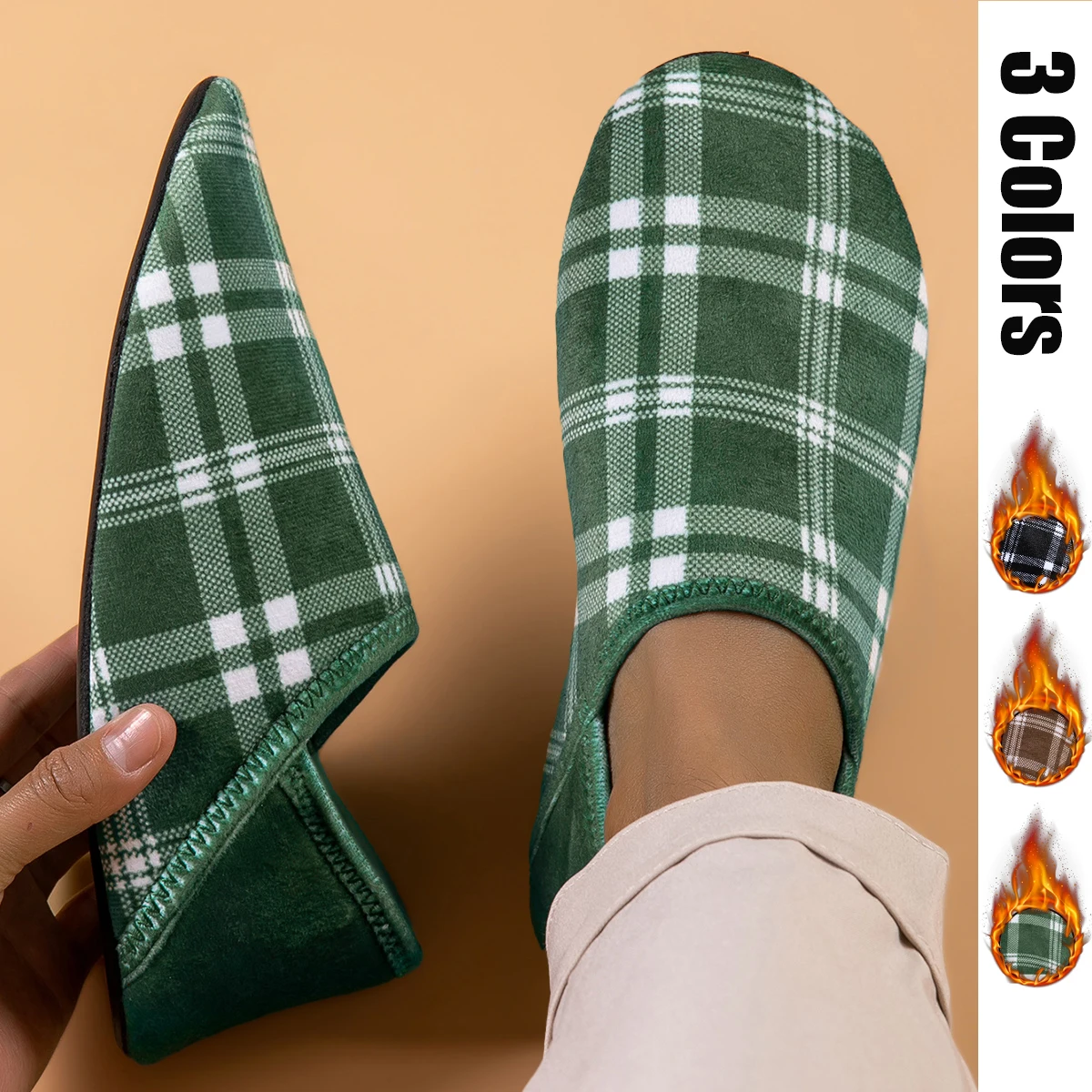 Indoor cotton men's casual soft-soled non-slip lightweight slippers