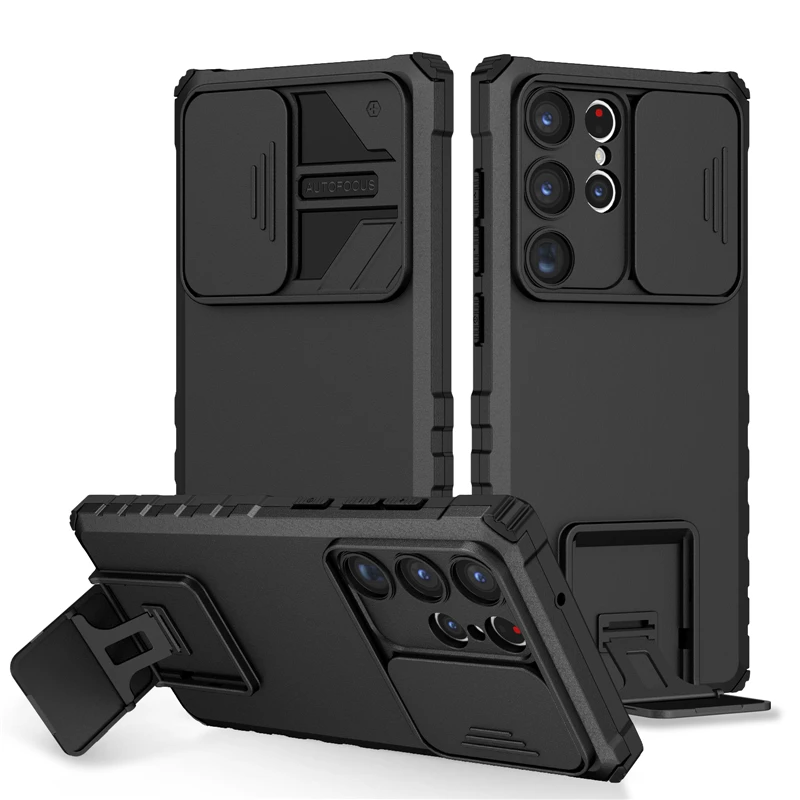 Rugged Gadget Case with Stand For Samsung Galaxy S23 Ultra Case Push window  bracket Cover For Galaxy S22 S21 S23 Plus S21 FE