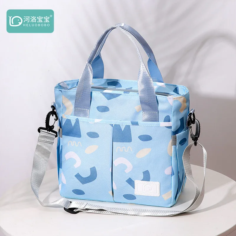 Hot Sale Of The Season Stripe Pattern Oxford Cloth Single Shoulder Crossbo Fashionable Large Capacity Multi-Functional Mommy Bag