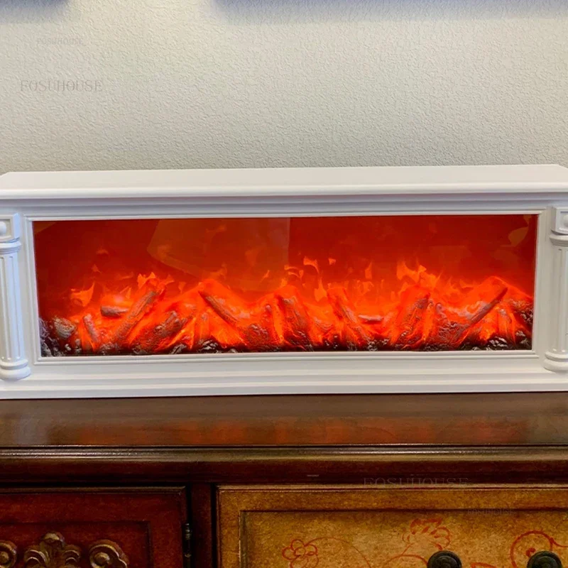 Simulated Fireplaces Home Living Room TV Cabinet Fireplace Flame Lamp Fake Firewood Flame Desktop Decoration Ambient Light