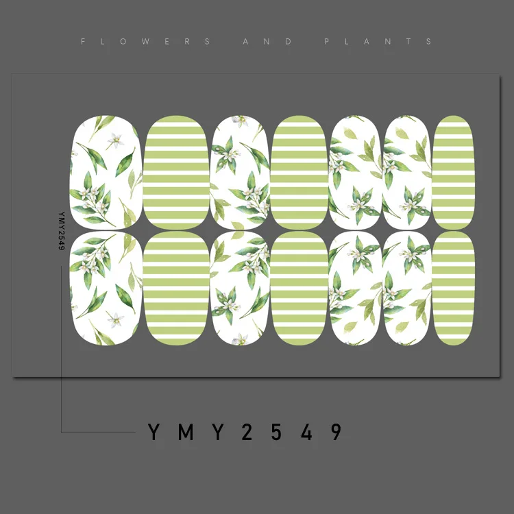 14tip Full Cover Nail Stickers Forest Nail Decoration Nails Sticker Designer Self Adhesive Nail Sticker Flowers Nail Art Sticker 4