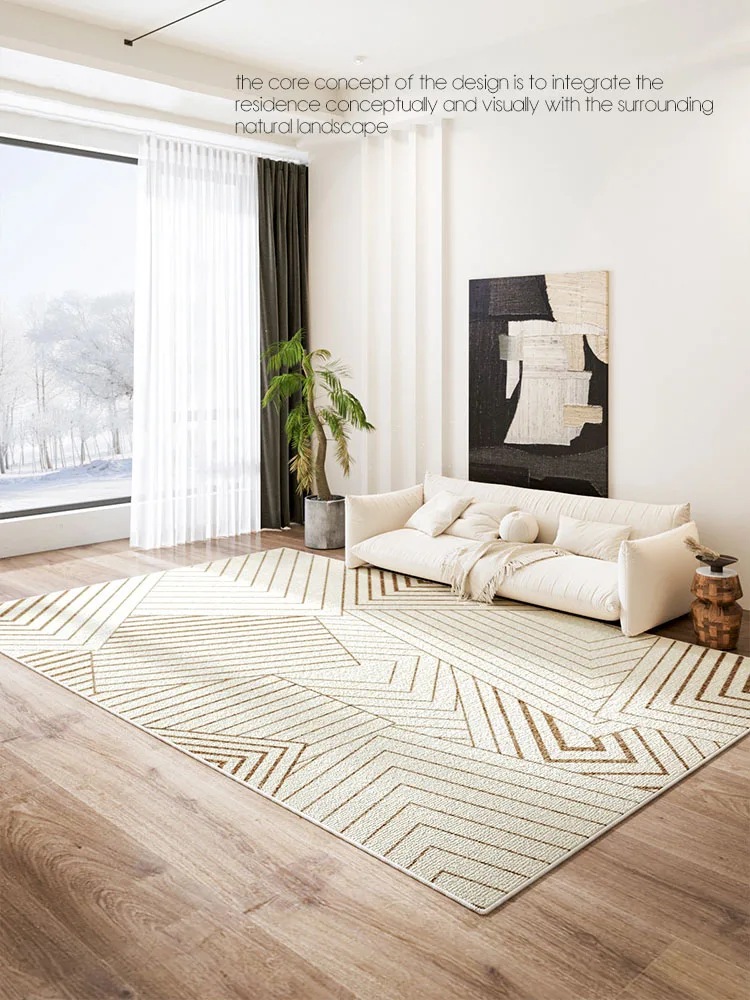 

Wabi-sabi Minimalist Lines Irregular Large Area Living Room Carpet Coffee Table Modern Home Decoration Comfortable Bedroom Rug