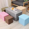 Foldable Storage Stool Box Fabric Multifunctional Storage Stool Boxes Home Organization Sundries Organizer Box With Padded Seat 5