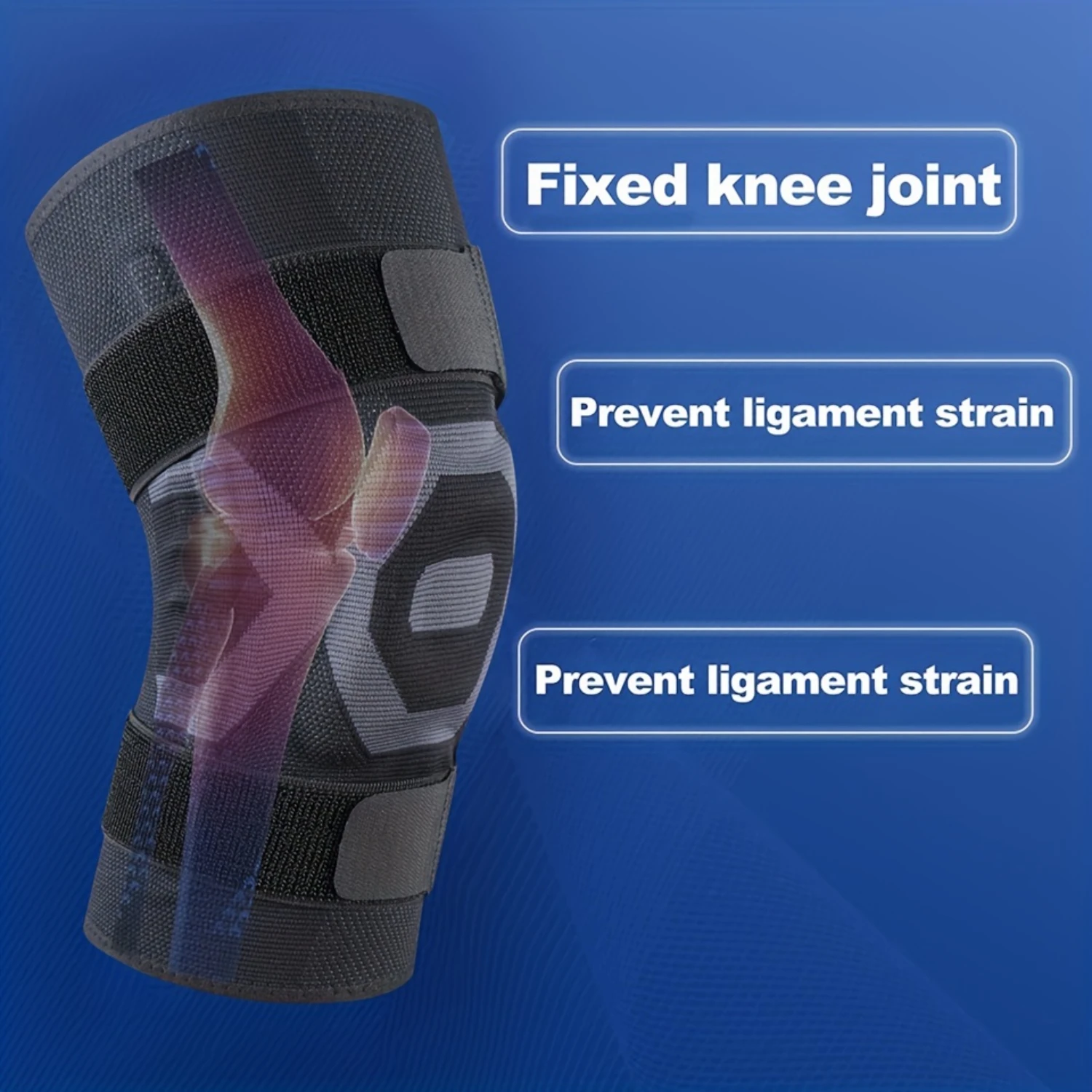 1pc Spring Knee Pad With Dual Straps And Silicone Padding For Enhanced Protection During Sports And Exercise