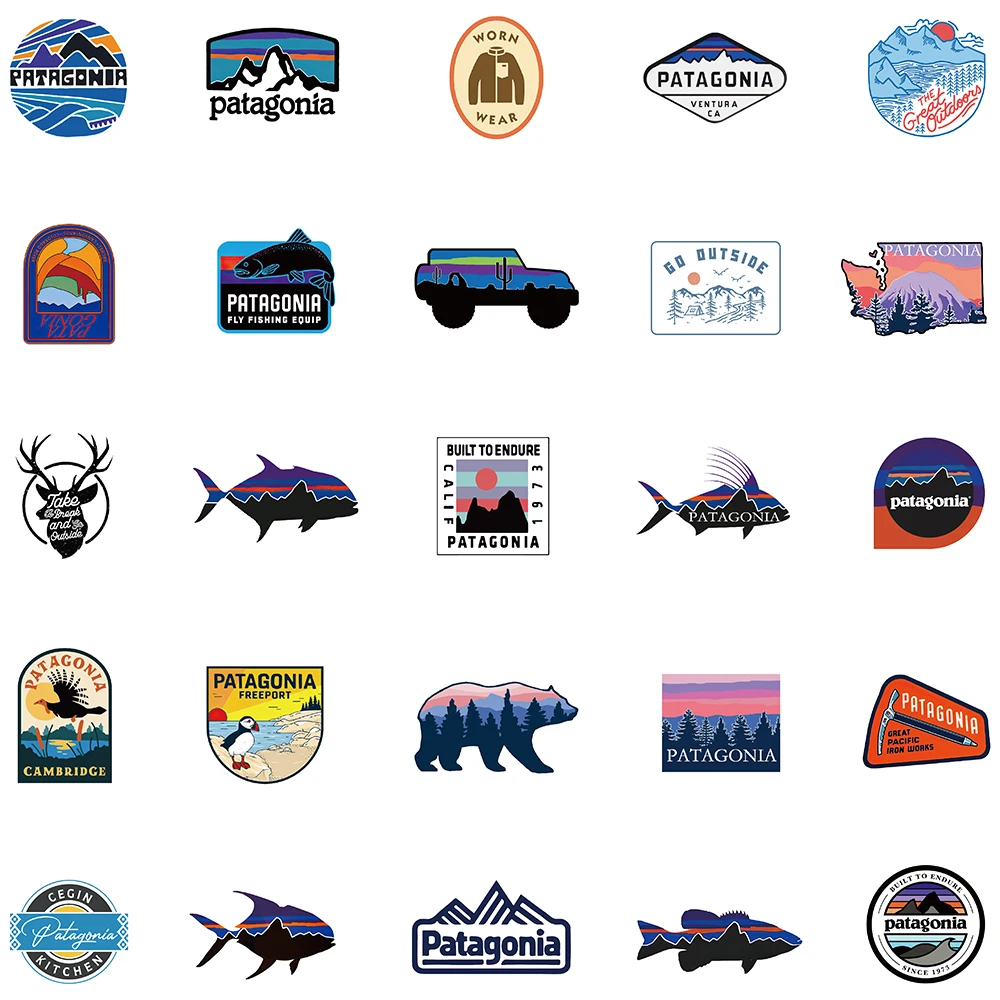 Outdoor Camping Stickers Decal Waterproof 55pcs
