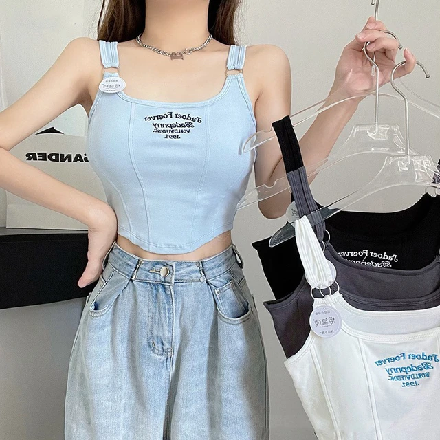 Kids Girls Cotton Crop Top Ribbed Bra Vest Spaghetti Straps Solid Color  Basic Camisole Underwear Casual Gym Fitness Sportwear - AliExpress