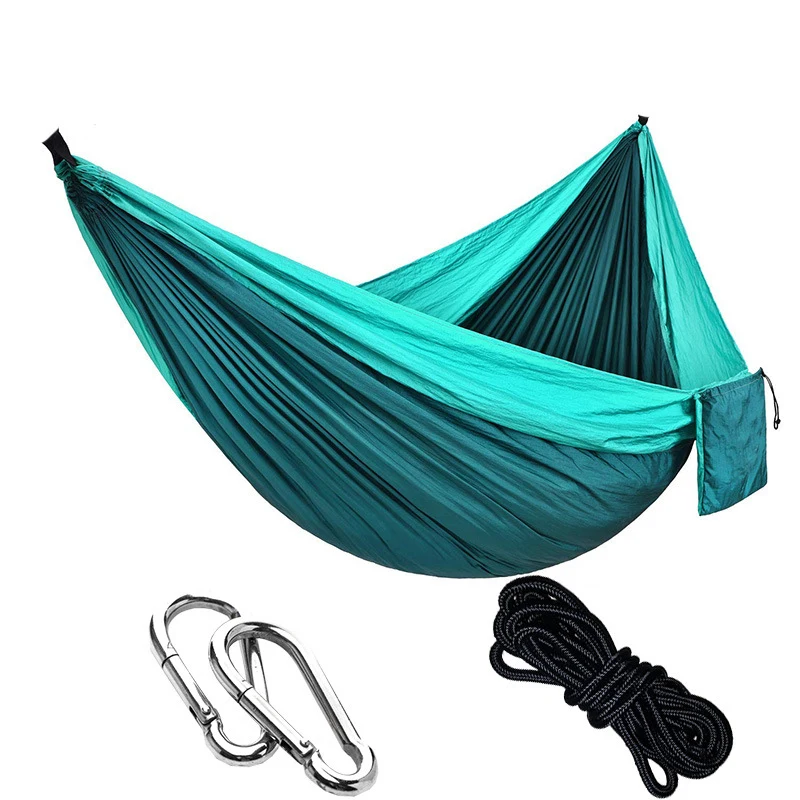 2 Person Outdoor Hanging Hammock Portable Camping Hang Bed Travel Survival Hunting Sleeping Bed Multicolor Adult Tourist Hammock