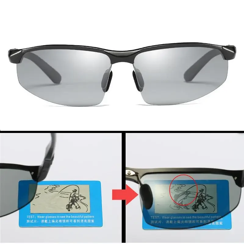 ALASICKA Fishing Photochromic Sunglasses Men Polarized Glasses Male Sun Glasses Day Night Vision Driving Eyewear polarized sunglasses night vision glasses fishing sunglasses