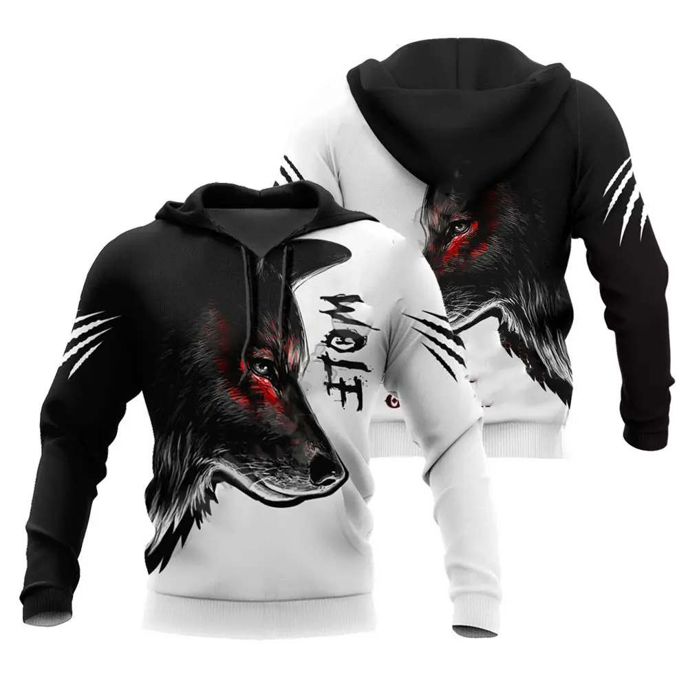 thumbnail image 1 of Sudadera con capucha de moda de otoño con diseño de león y lobo, piel de tigre blanco, estampado 3D por todas partes, para hombre, sudadera unisex con cremallera, chaqueta informal, 1 of 5