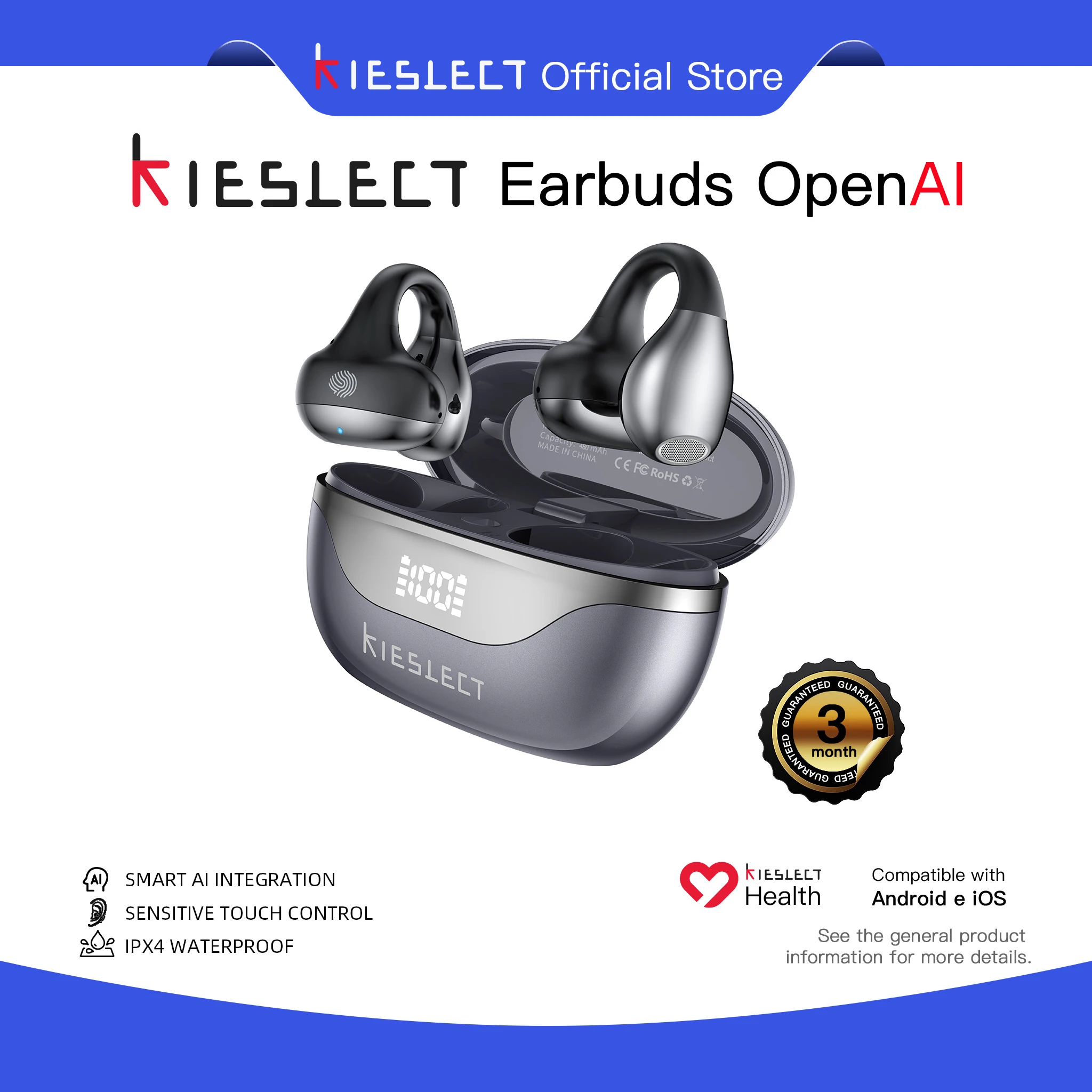 KIESLECT Open AI Wireless Bluetooth 5.4 Ohrhörer LED Digitalanzeige Sport Laufkopfhörer Intelligente AI-Integration - AliExpress 44