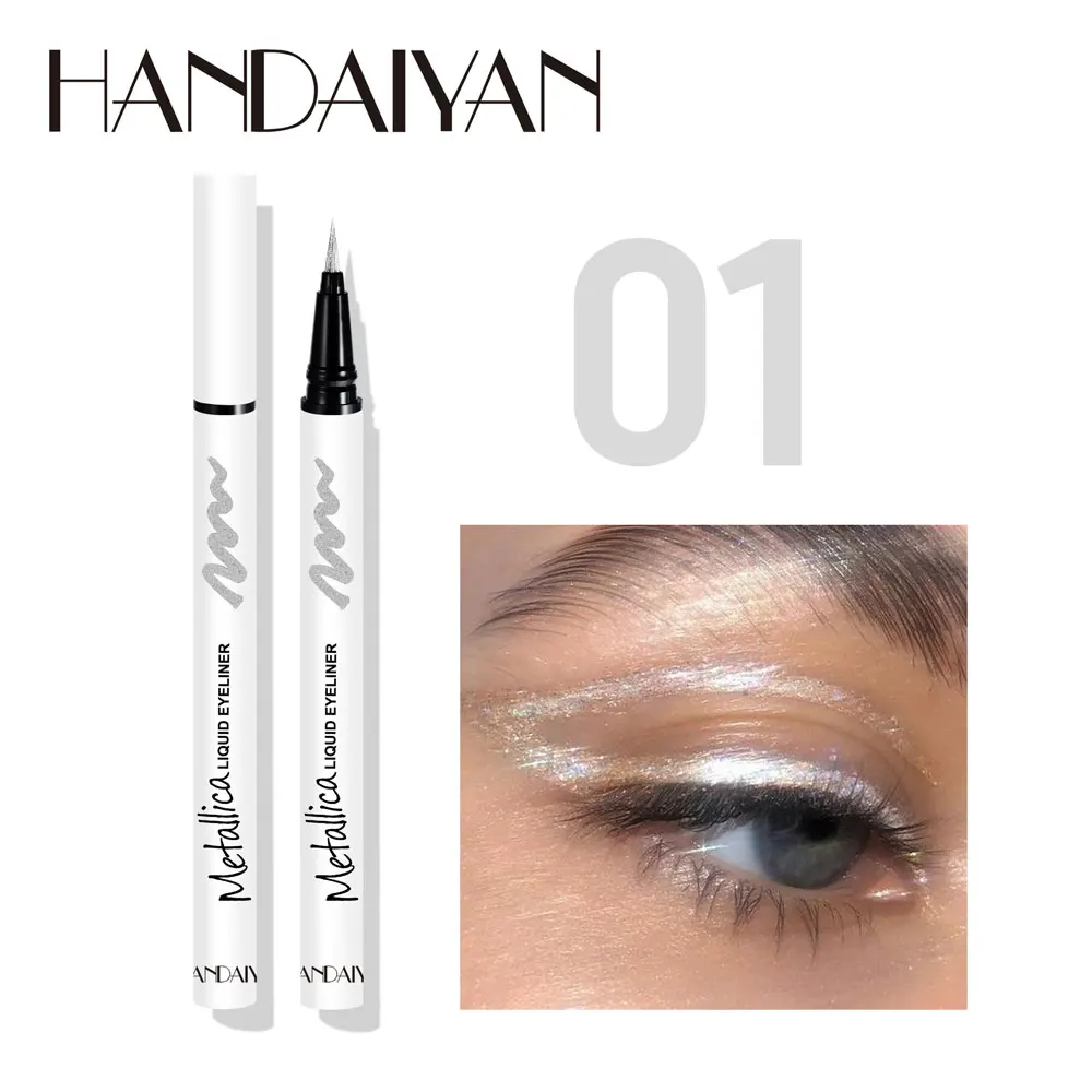 Handaiyan 6 Colori Metallica Glitter Eyeliner Trucco Colore Shine Eye Liner Matita Liquid Diamond Sparkle Eyeliner Glow Pen