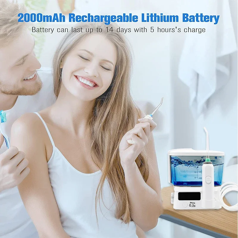 خيط تنظيف الأسنان بالماء ، جهاز ري الفم ببطارية قا...